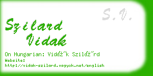 szilard vidak business card